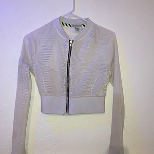 Forever 21 sports crop top zip up